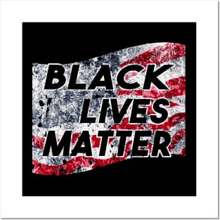 Black Lives Matter American Flag Posters and Art